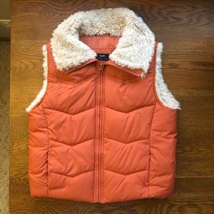 Orange puffer vest